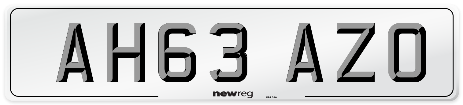 AH63 AZO Number Plate from New Reg